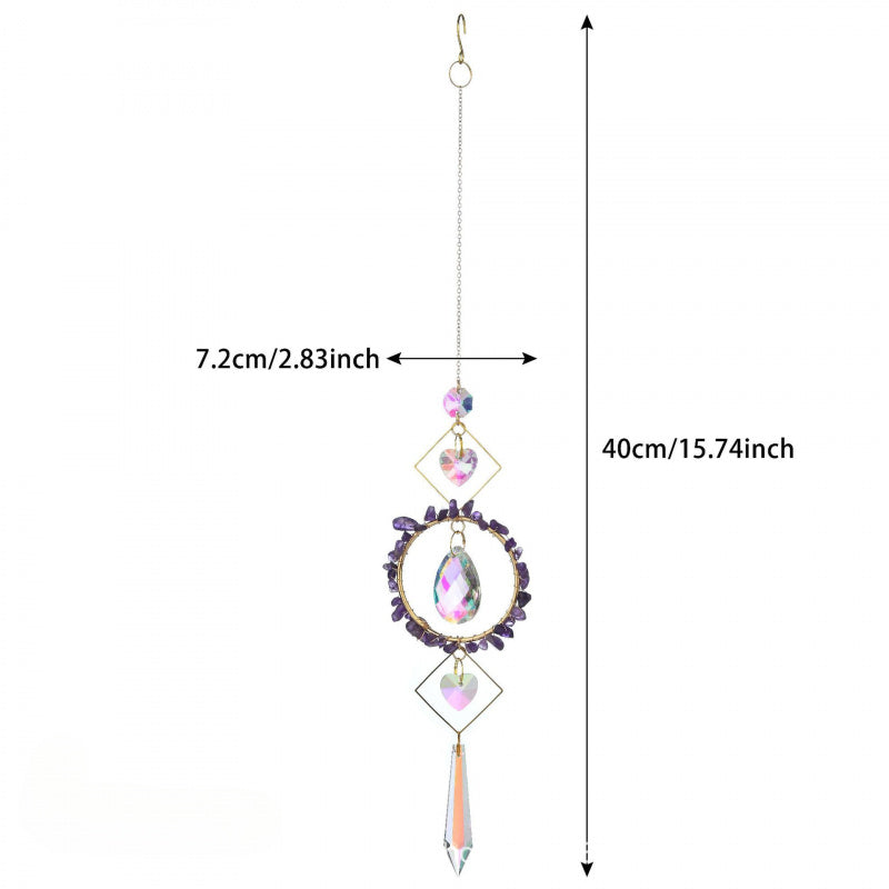 Crystal Sunlight Catcher Wind Chime – Natural Stone Hanging Décor