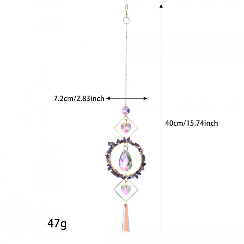 Crystal Sunlight Catcher Wind Chime – Natural Stone Hanging Décor