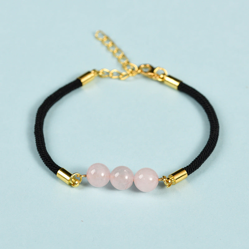 3-Lives Luck Bead Bracelet with Black Cord