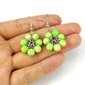Rainbow Crystal Bead Earrings – Handwrapped Chakra Stone Jewelry