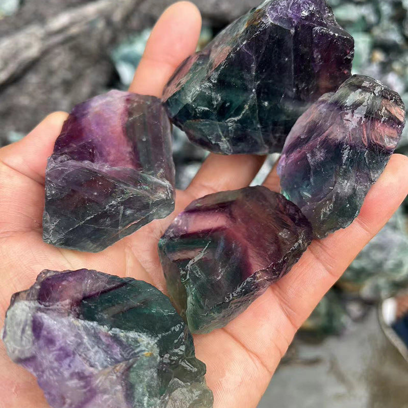 Natural Rainbow Fluorite Raw Stone – 1–5cm Focus and Healing Crystal