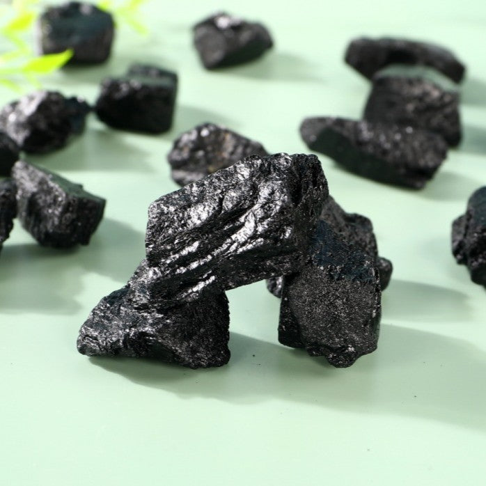 Natural Black Tourmaline Raw Stone – 2–4cm for Protection and Grounding