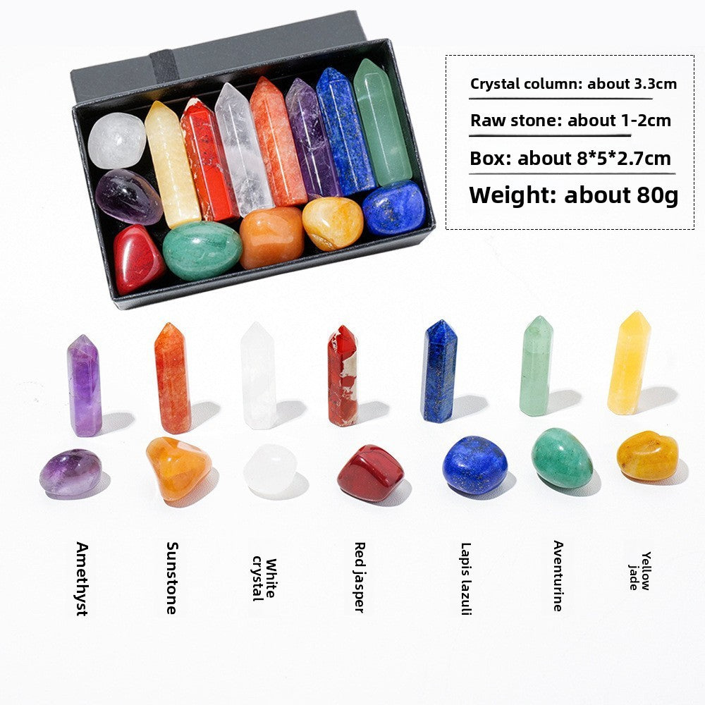 Chakra Crystal Healing Set – 7 Chakra Stones, Crystal Points & Amethyst Cluster Gift Box