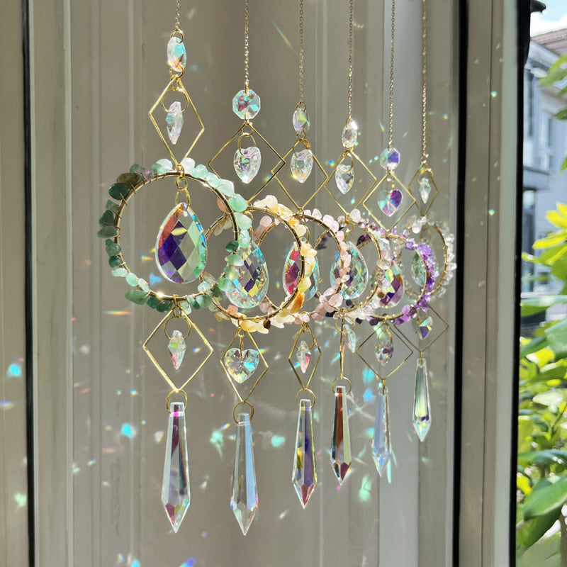 Crystal Sunlight Catcher Wind Chime – Natural Stone Hanging Décor