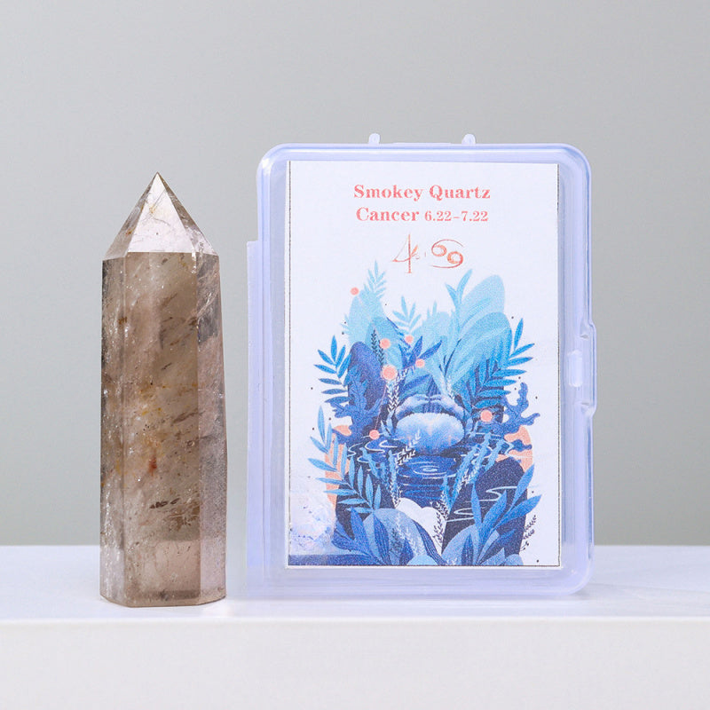 Zodiac Crystal Wand Gift Set – 12 Natural Six-Facet Crystal Points for All Star Signs