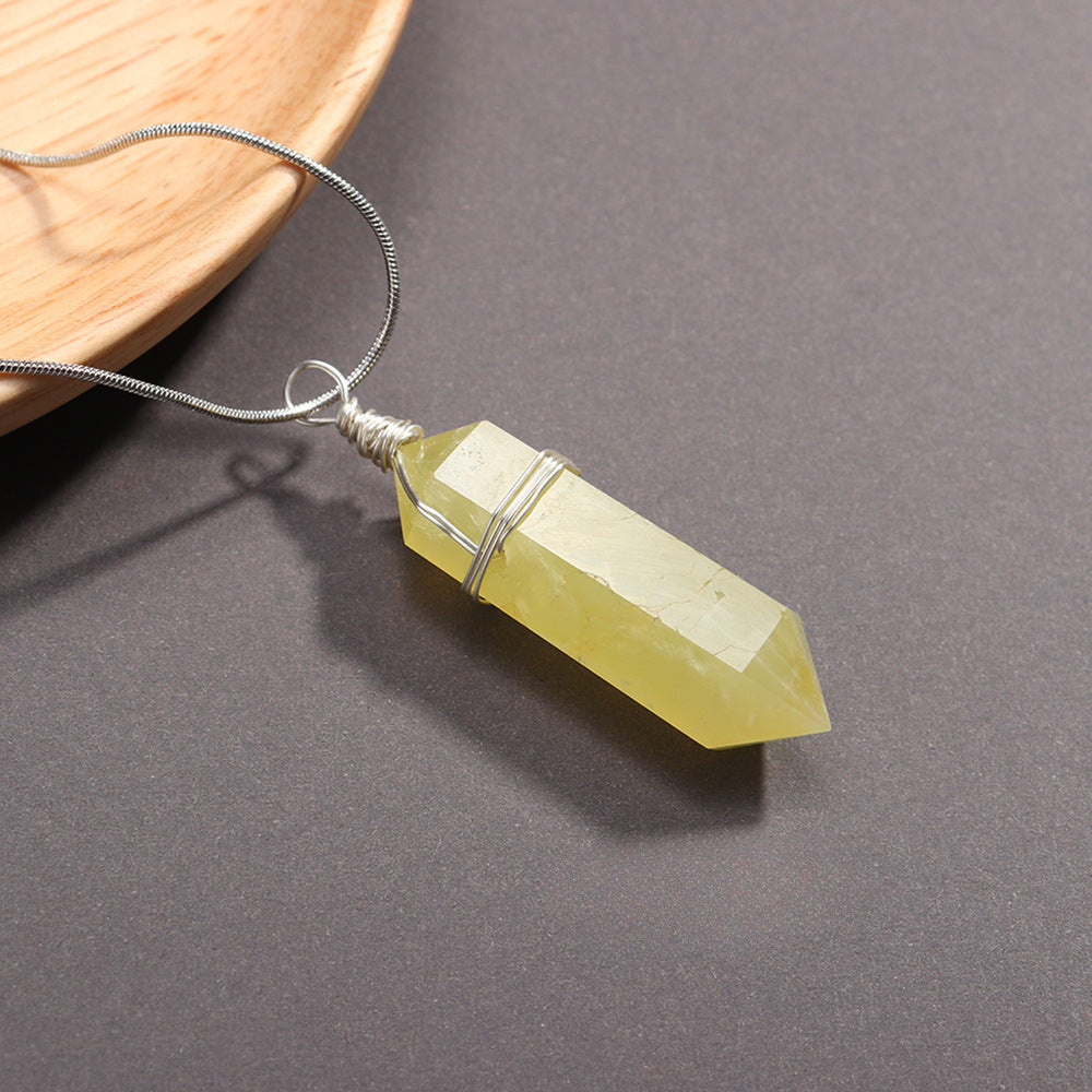 Handmade Double Terminated Crystal Point Pendant