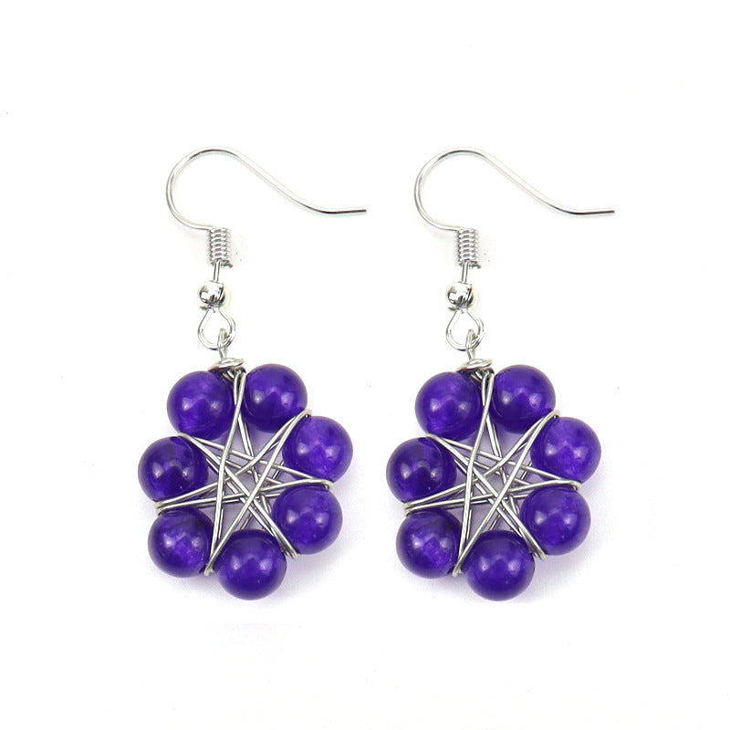 Rainbow Crystal Bead Earrings – Handwrapped Chakra Stone Jewelry