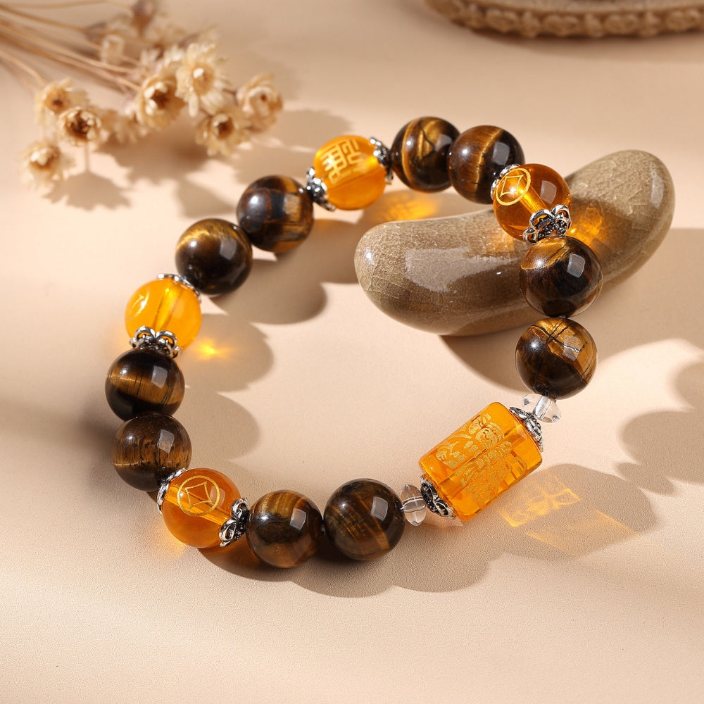 Tiger Eye Success & Prosperity Bracelet - Buddha & Karma