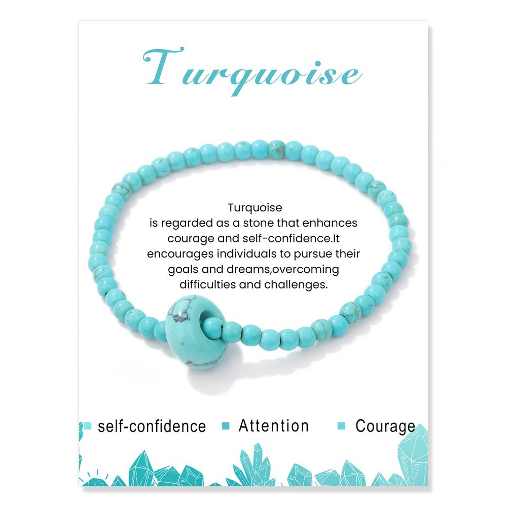 4mm Stone Beaded Bracelet – Gift Set with Card, 19cm