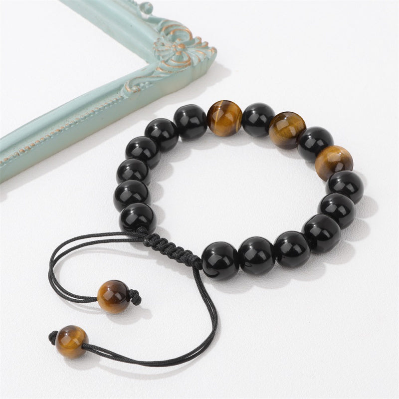 Tiger Eye Braided Bracelet – 10mm Handmade Adjustable for Men