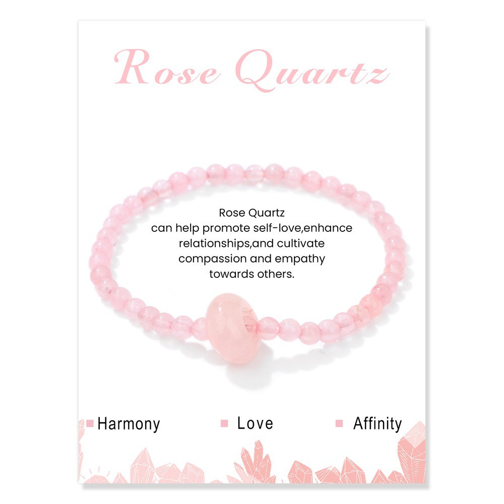 4mm Stone Beaded Bracelet – Gift Set with Card, 19cm