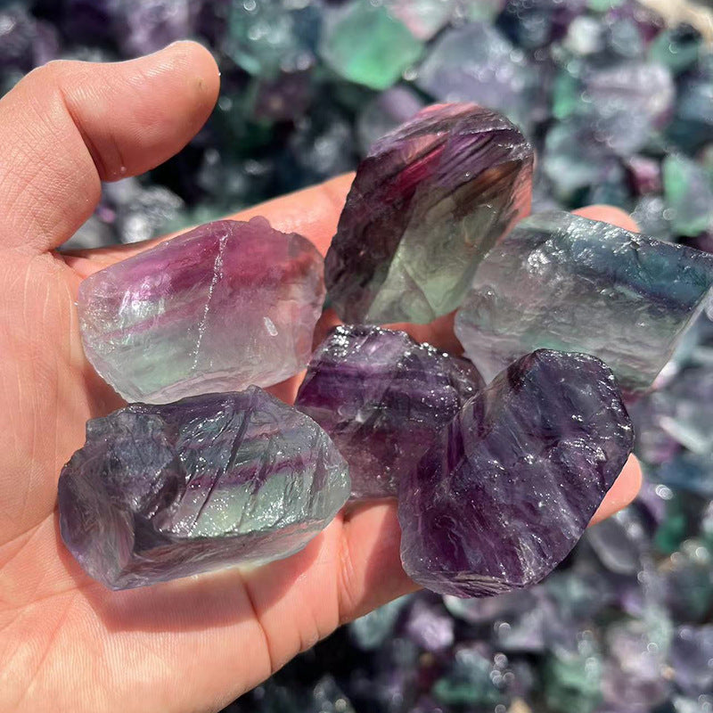 Natural Rainbow Fluorite Raw Stone – 1–5cm Focus and Healing Crystal