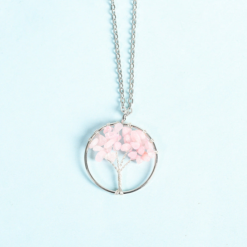 Crystal Tree of Life Pendant Necklace