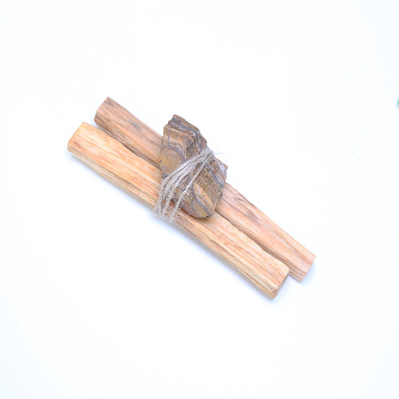 Buddha Stones Natural Palo Santo Pink Crystal Amethyst Black Obsidian Crystal Purify Altar Set Spiritual Supplies Incense BS Palo Santo&Tiger Eye