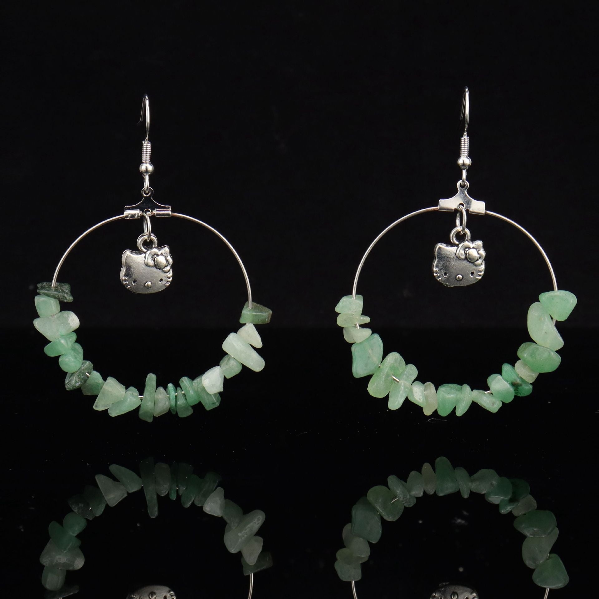 Natural Stone Hoop Earrings