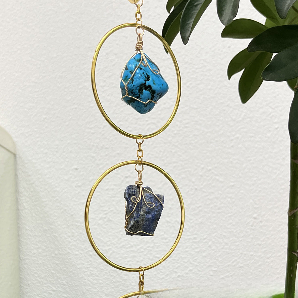 Seven-Chakra Raw Crystal Sun Catcher Wind Chime – Energy Decor