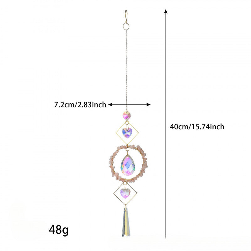 Crystal Sunlight Catcher Wind Chime – Natural Stone Hanging Décor