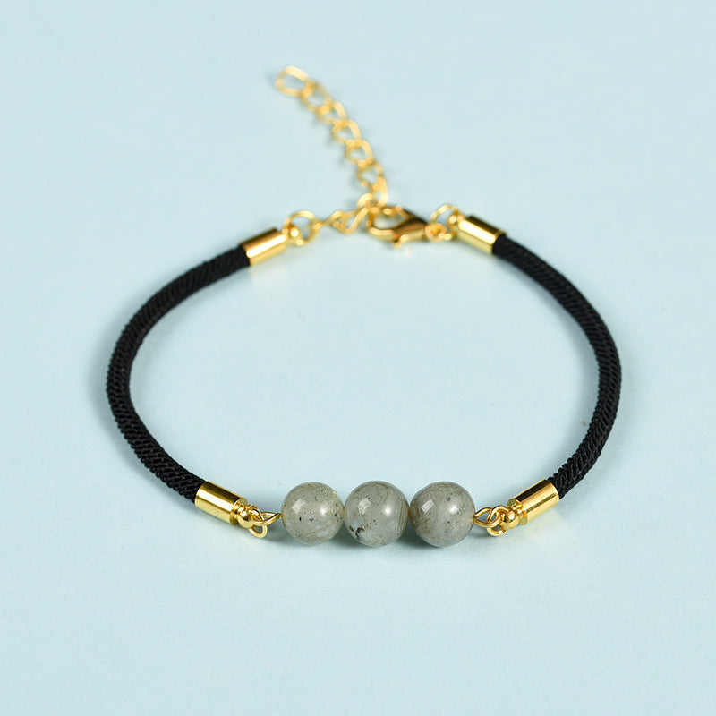 3-Lives Luck Bead Bracelet with Black Cord