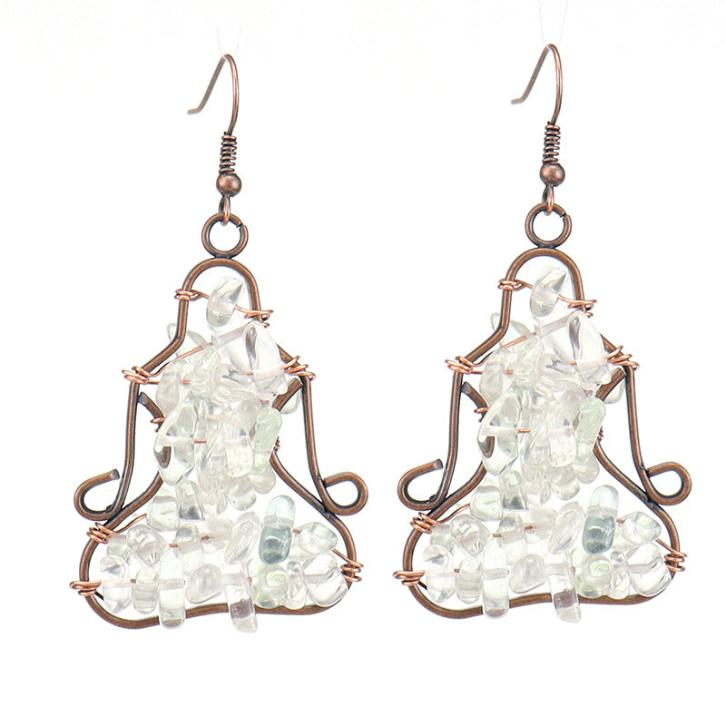 Amethyst Meditation Earrings – Yoga Figure Crystal Dangle (E15)