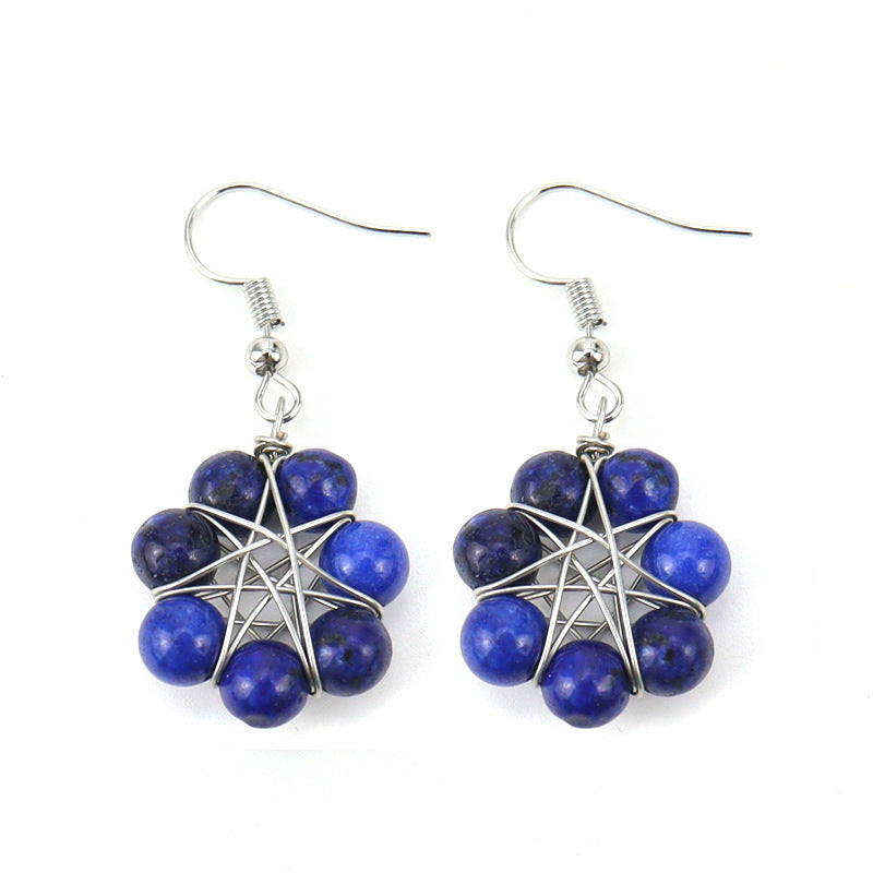 Rainbow Crystal Bead Earrings – Handwrapped Chakra Stone Jewelry