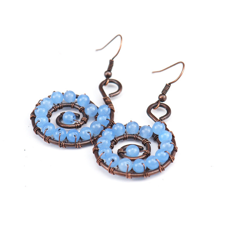 Rainbow Shell Earrings – Handcrafted Spiral Gemstone Hoops