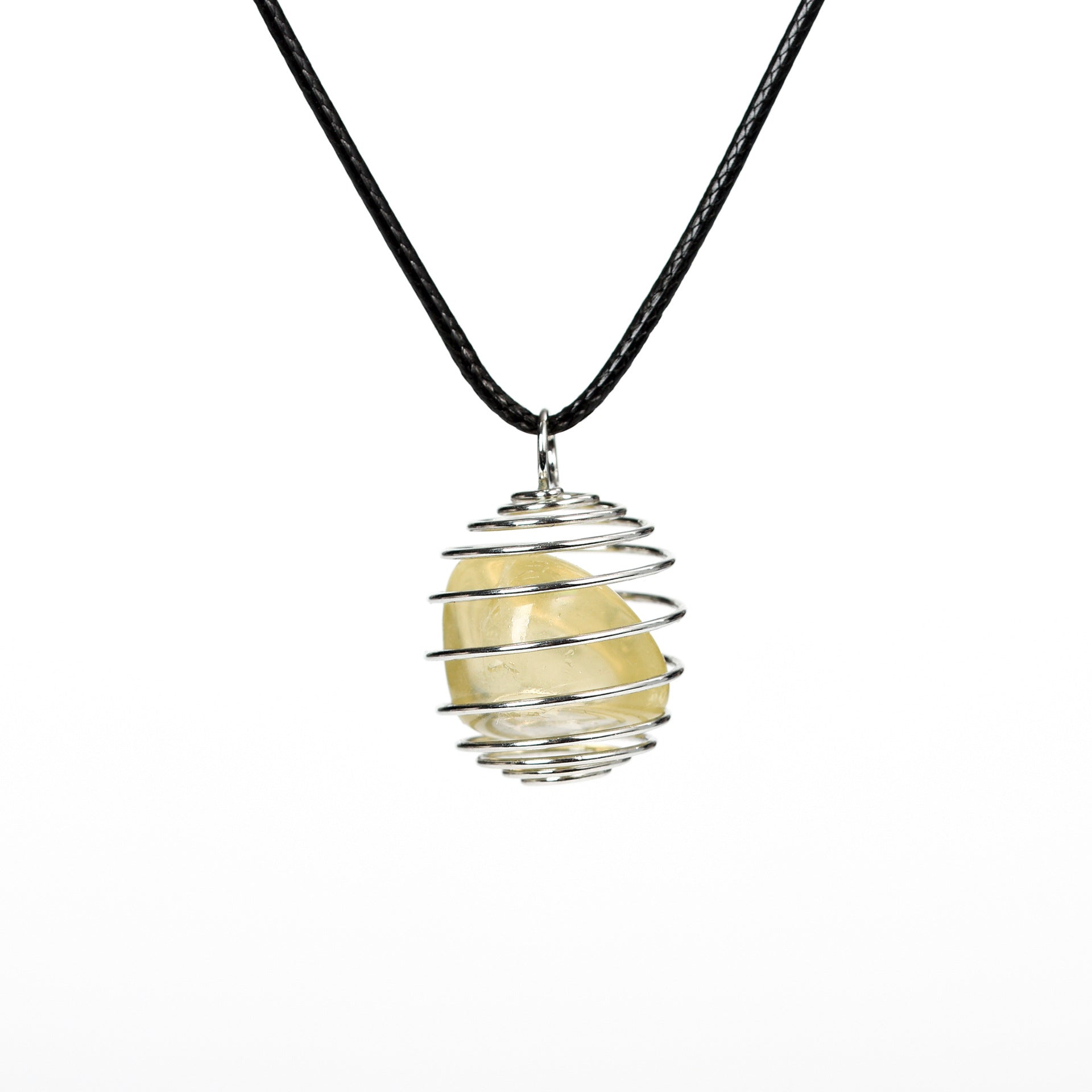 Wire-Wrapped Raw Crystal Pendant Necklace