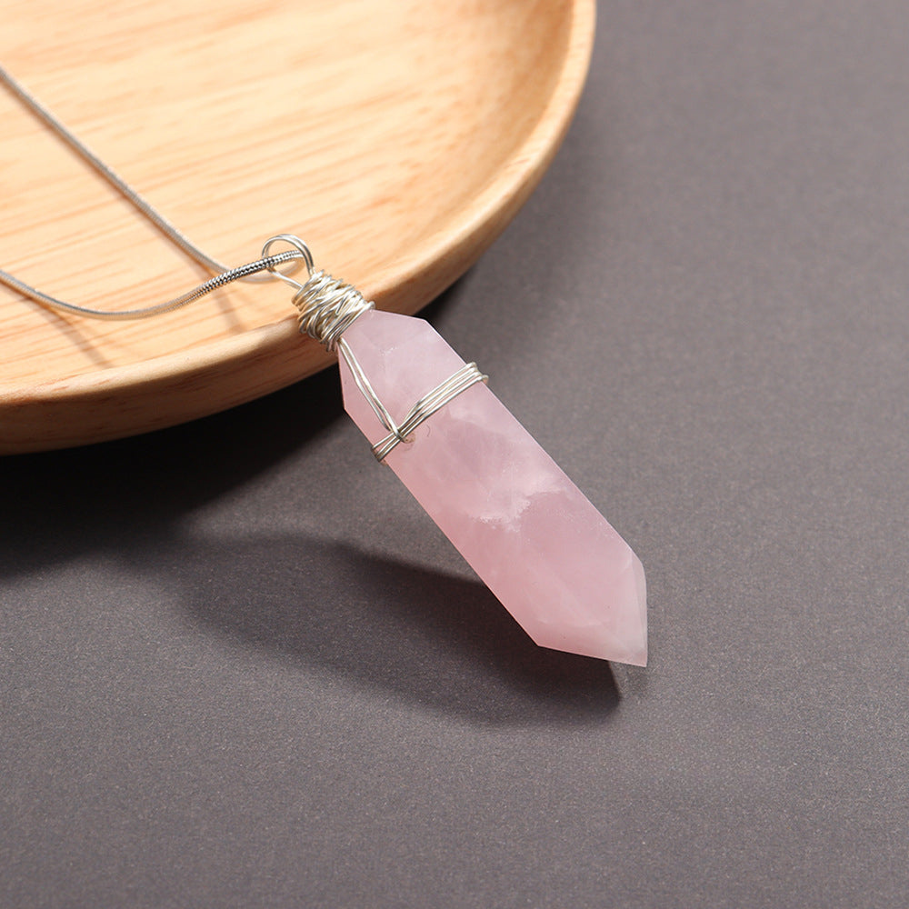 Handmade Double Terminated Crystal Point Pendant