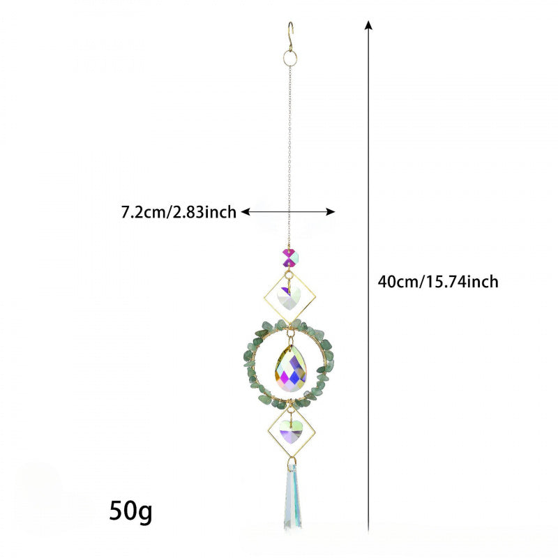 Crystal Sunlight Catcher Wind Chime – Natural Stone Hanging Décor