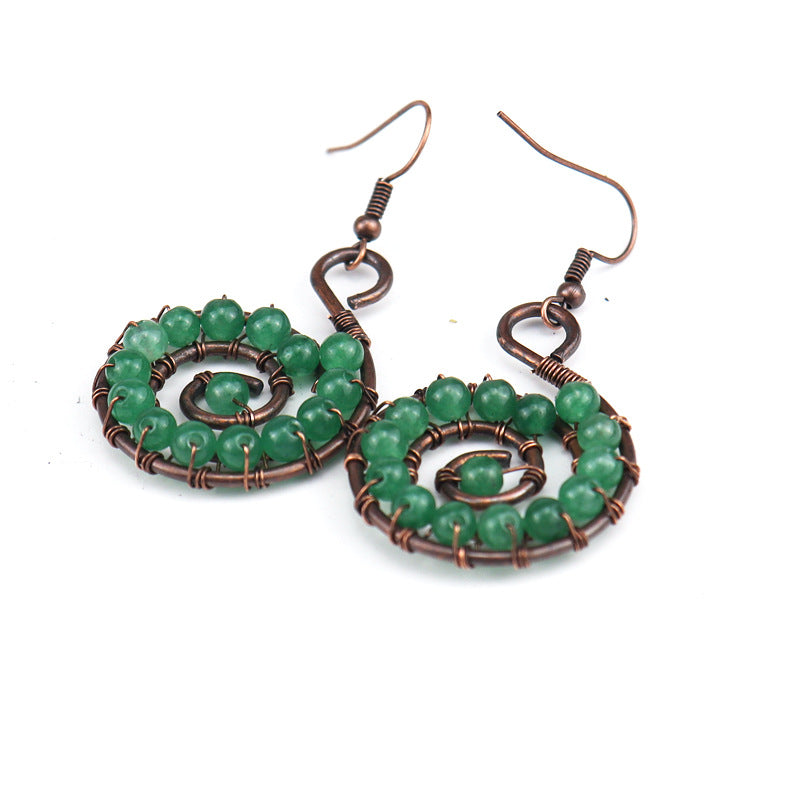 Rainbow Shell Earrings – Handcrafted Spiral Gemstone Hoops