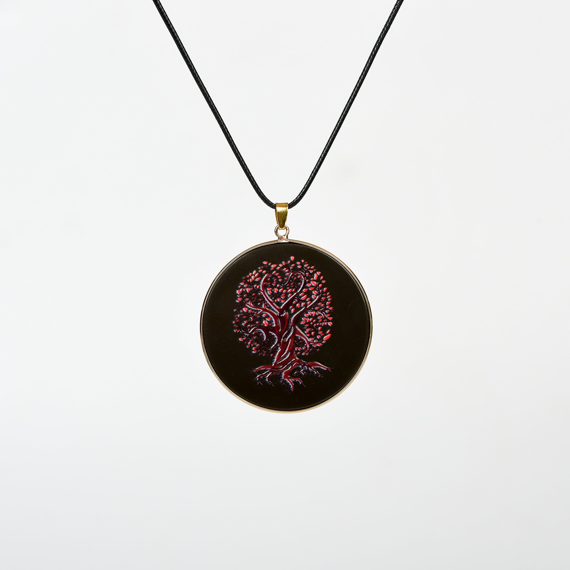 Painted Natural Crystal Pendant Necklace – Totem & Stone Series