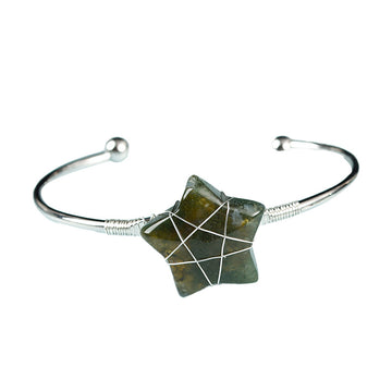 Natural Crystal Cuff Bracelet