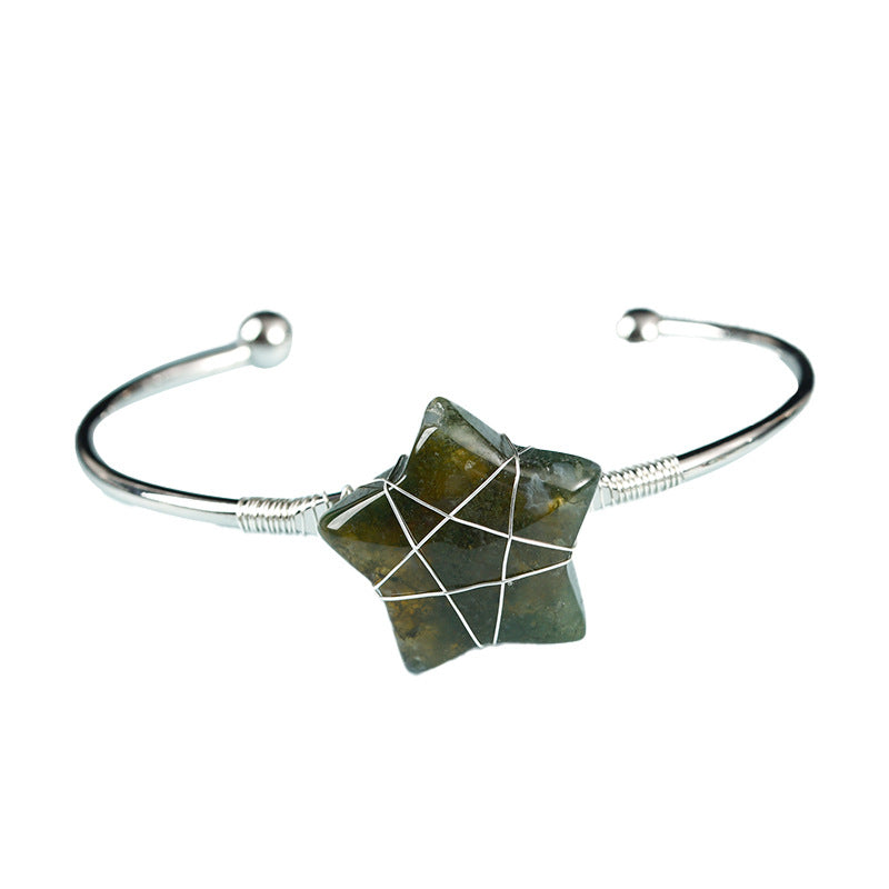 Natural Crystal Cuff Bracelet