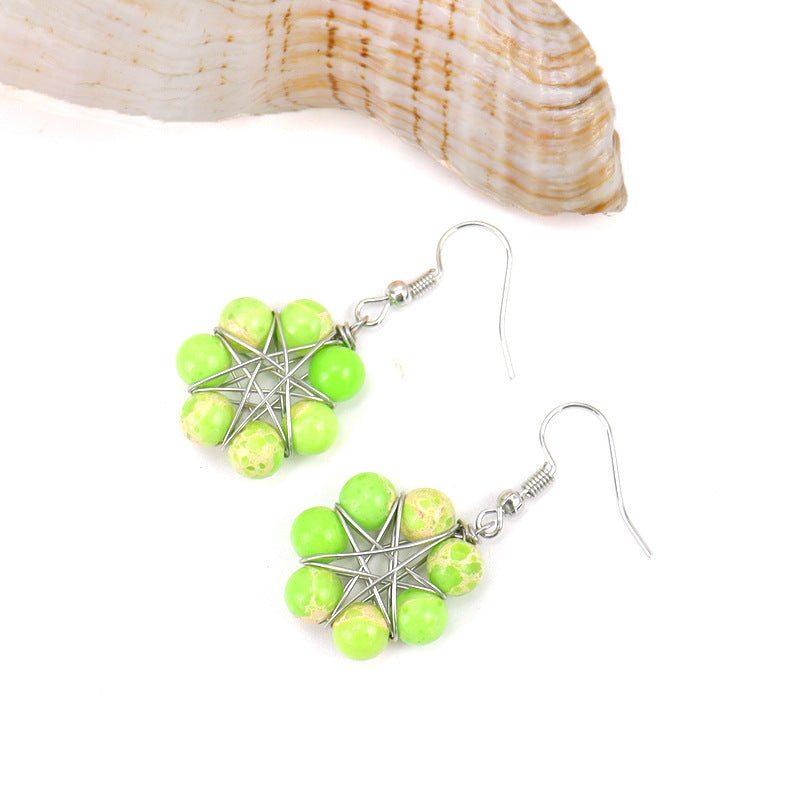Rainbow Crystal Bead Earrings – Handwrapped Chakra Stone Jewelry
