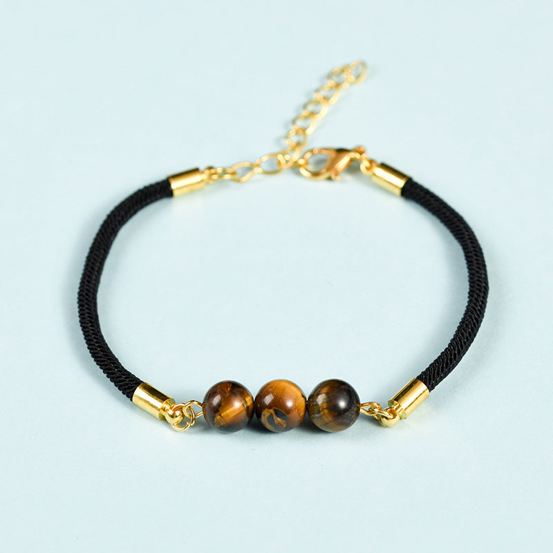 3-Lives Luck Bead Bracelet with Black Cord