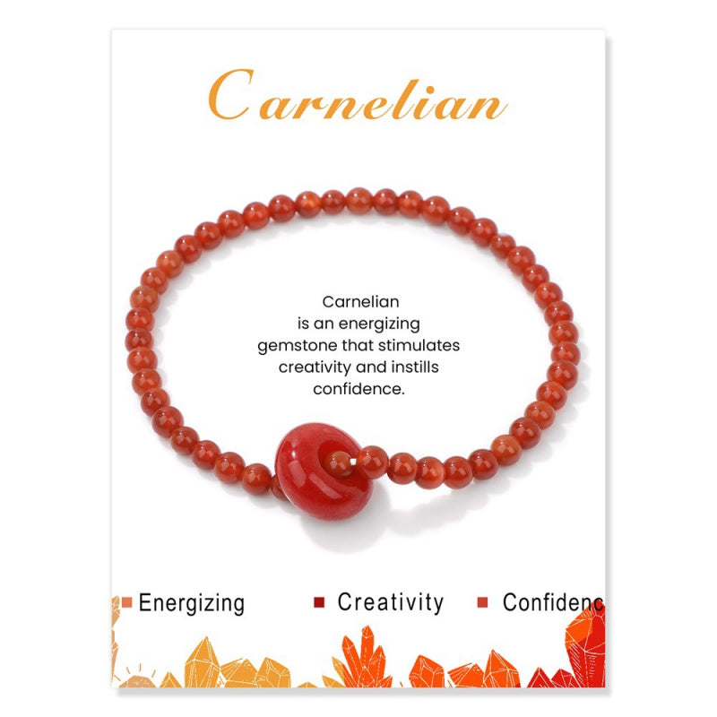 4mm Stone Beaded Bracelet – Gift Set with Card, 19cm