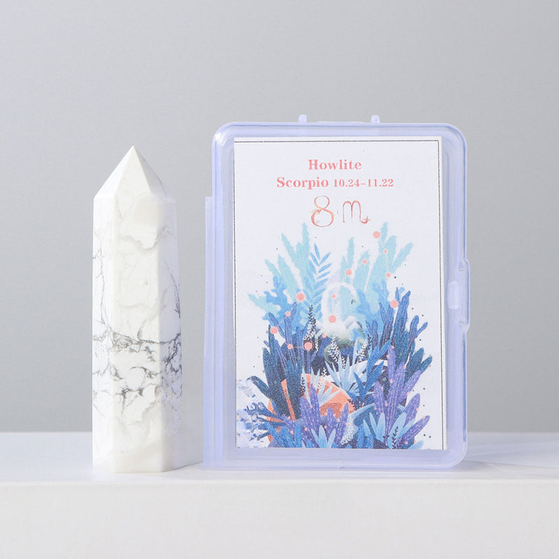 Zodiac Crystal Wand Gift Set – 12 Natural Six-Facet Crystal Points for All Star Signs