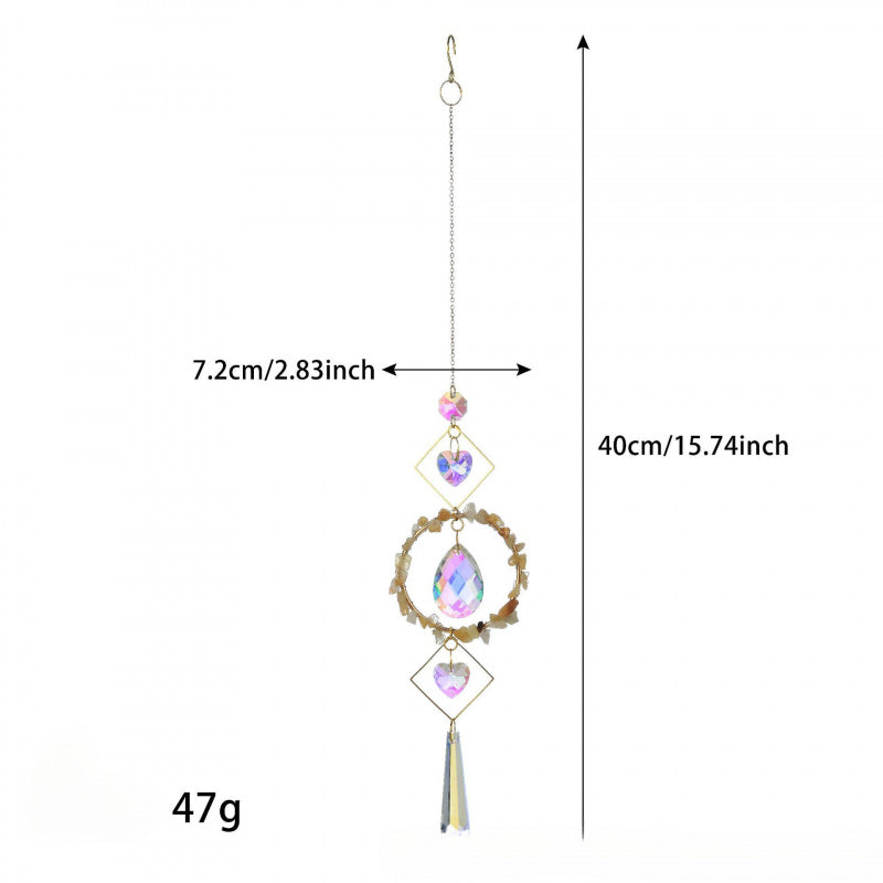 Crystal Sunlight Catcher Wind Chime – Natural Stone Hanging Décor