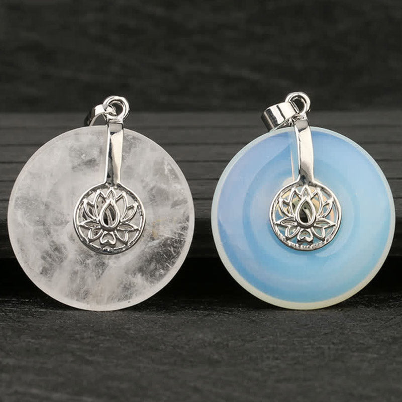 Buddha Stones Various Crystal Amethyst Pink Crystal Lotus Healing Necklace Pendant Necklaces & Pendants BS 22