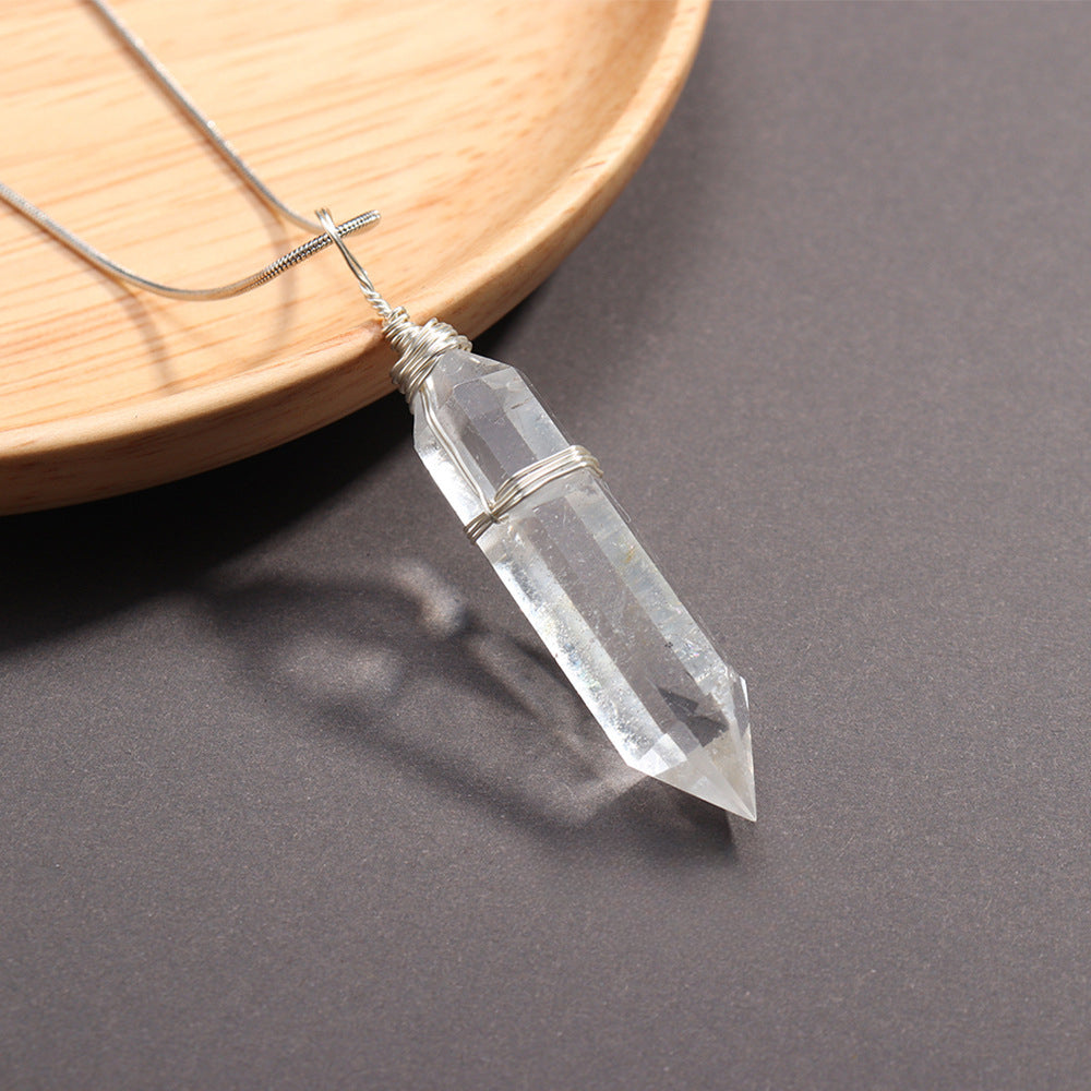 Handmade Double Terminated Crystal Point Pendant