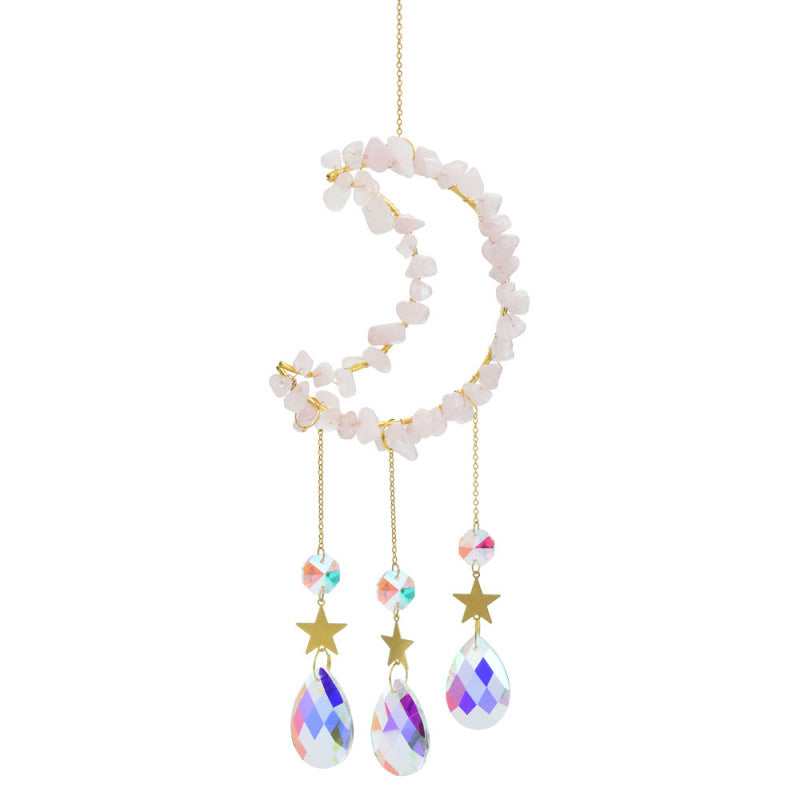 Crystal Chip Moon Sun Catcher – Rainbow Window Decor