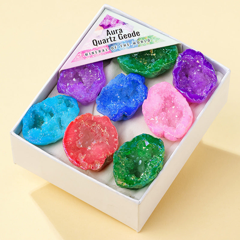 Mystic Crystal Treasure Box – Amethyst, Prophecy Stone & Geode Set
