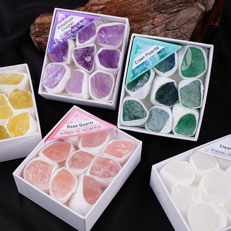 Mystic Crystal Treasure Box – Amethyst, Prophecy Stone & Geode Set