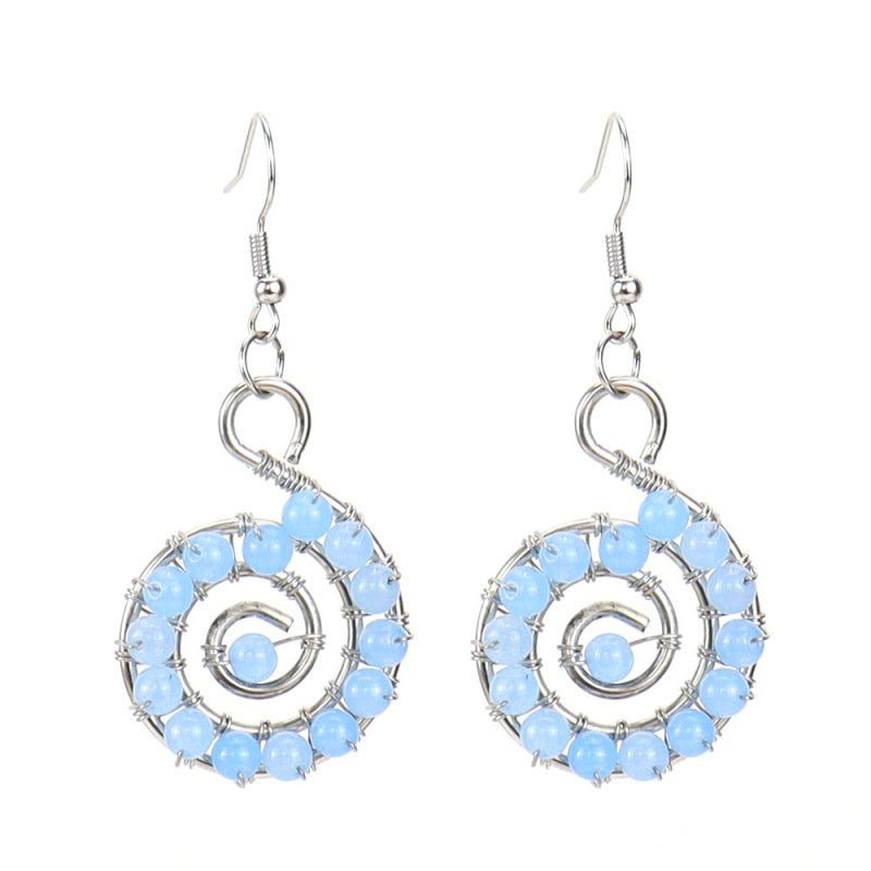 Handmade Rainbow Crystal Bead Seashell Earrings E12