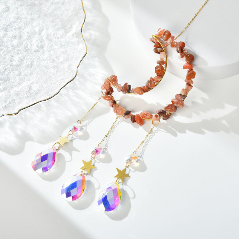 Crystal Chip Moon Sun Catcher – Rainbow Window Decor