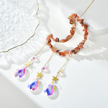 Crystal Chip Moon Sun Catcher – Rainbow Window Decor