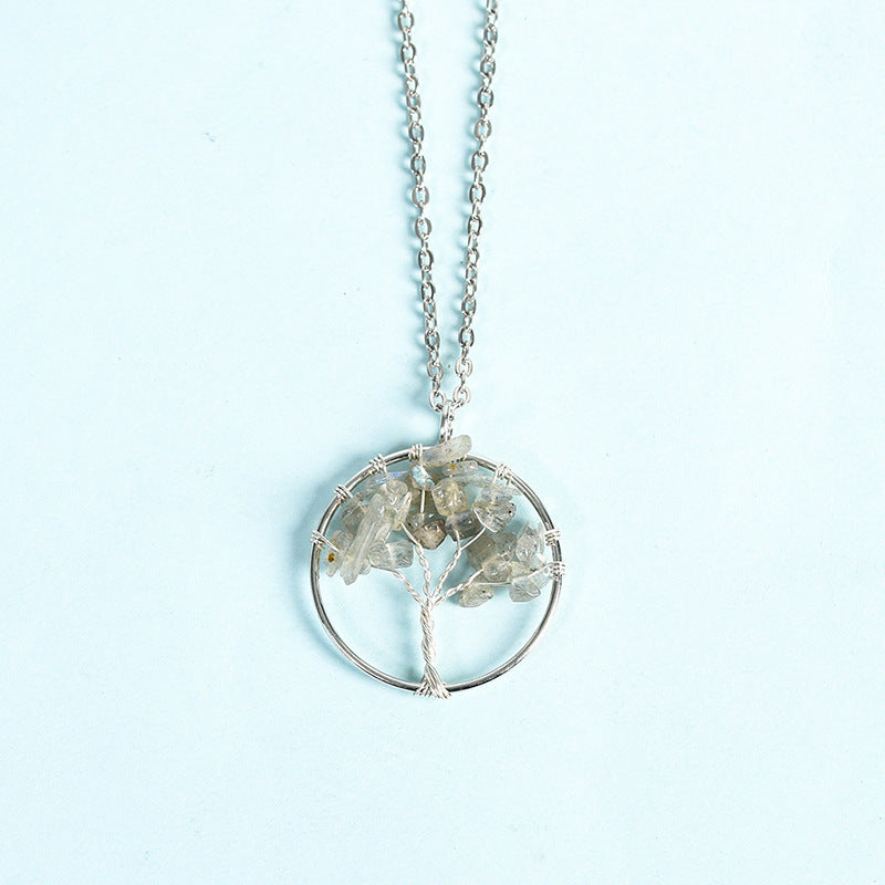 Crystal Tree of Life Pendant Necklace