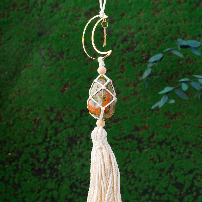 Triple Crystal Car Charm - Amethyst, Titrine & Rose Quartz (35cm)