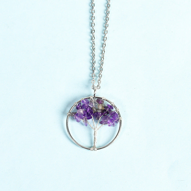 Crystal Tree of Life Pendant Necklace
