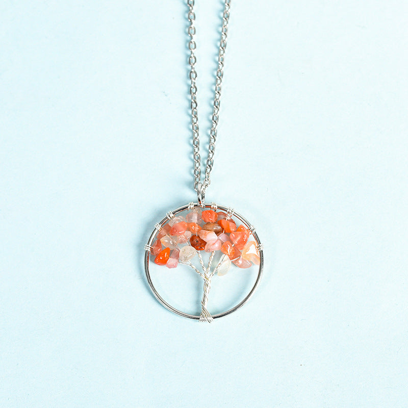 Crystal Tree of Life Pendant Necklace