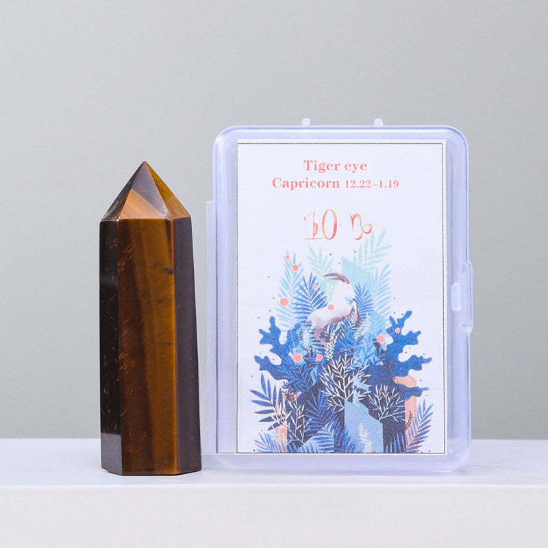 Zodiac Crystal Wand Gift Set – 12 Natural Six-Facet Crystal Points for All Star Signs